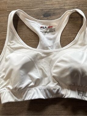 Fila White Racerback Performance Sports Bra